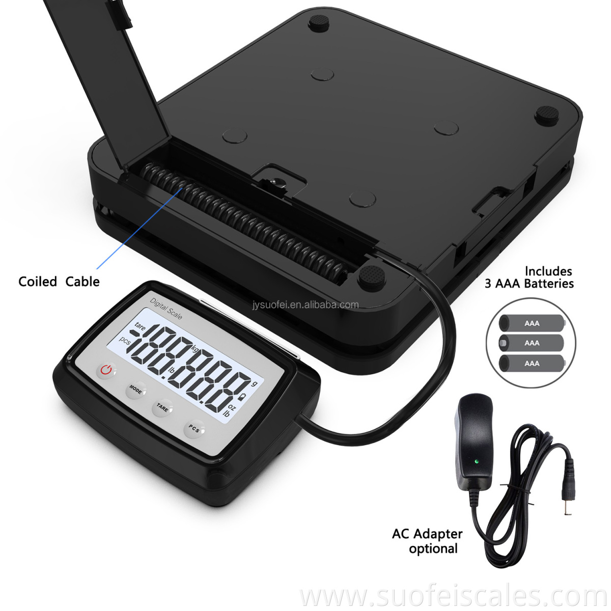 Suofei New Arrival SF-883 110lbs x 0.1 oz Black Digital shipping postal scale